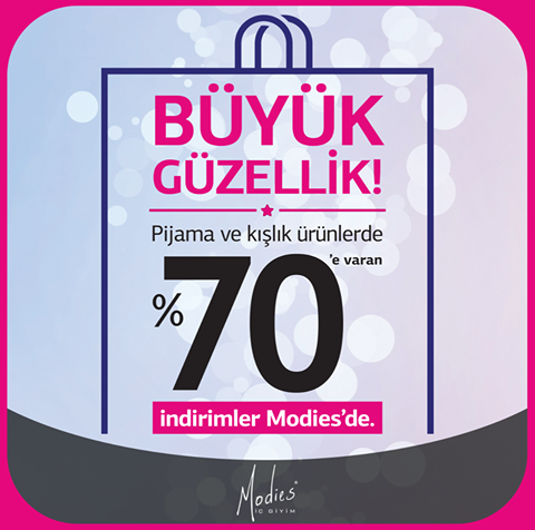 Modies'de indirim bitmez! Pijama ve kışlık ürünlerde p'e varan indirimler Modies'de.